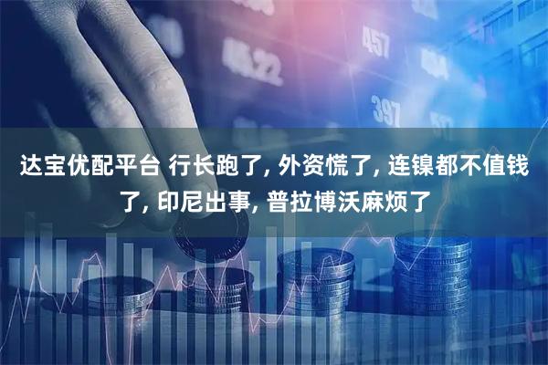 达宝优配平台 行长跑了, 外资慌了, 连镍都不值钱了, 印尼出事, 普拉博沃麻烦了